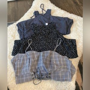 Bundle of 3 size large dresses perfect for summer, halter sleeveless, tie up